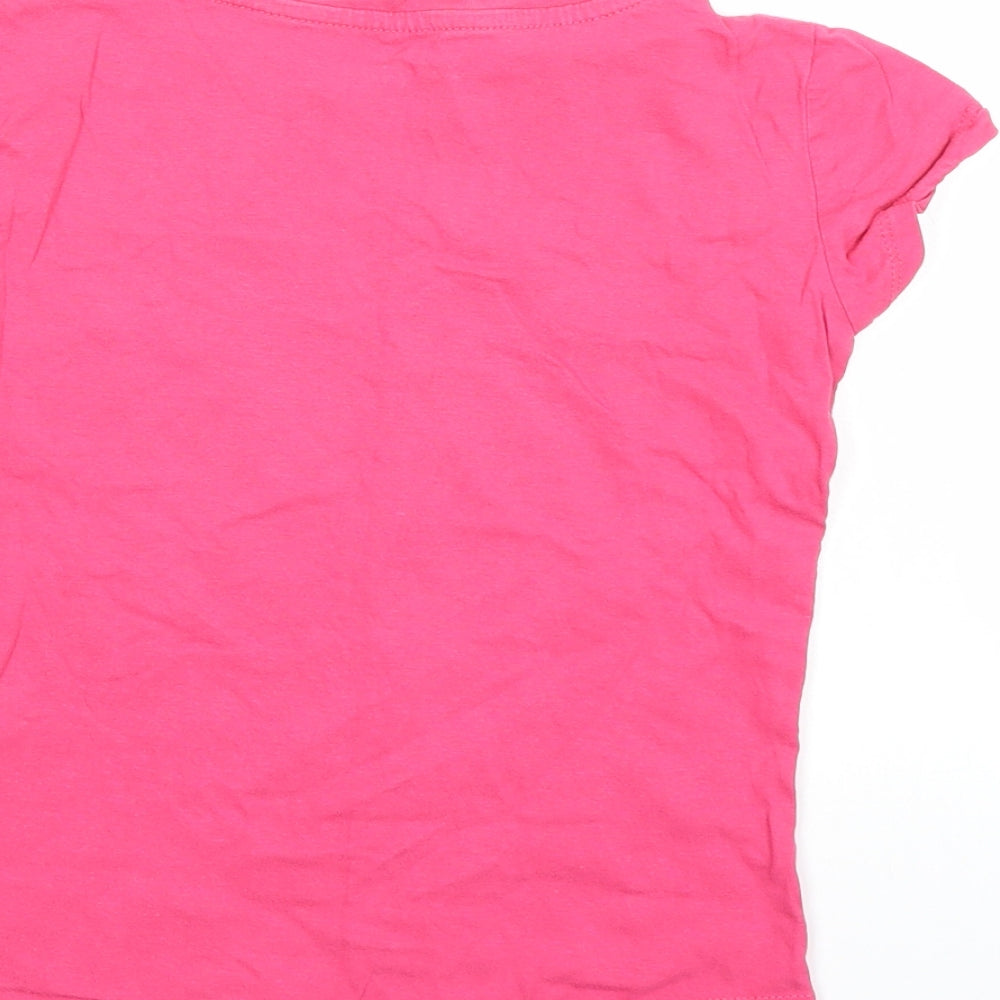 Brand and care label for Pep&Co girls’ pink basic t-shirt, size 8-9, years