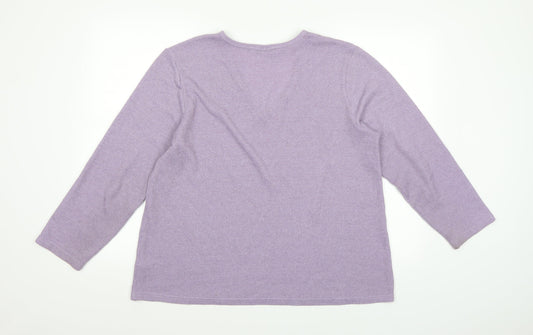 Dorothy Perkins Womens Purple Knit Pullover Jumper Size 16