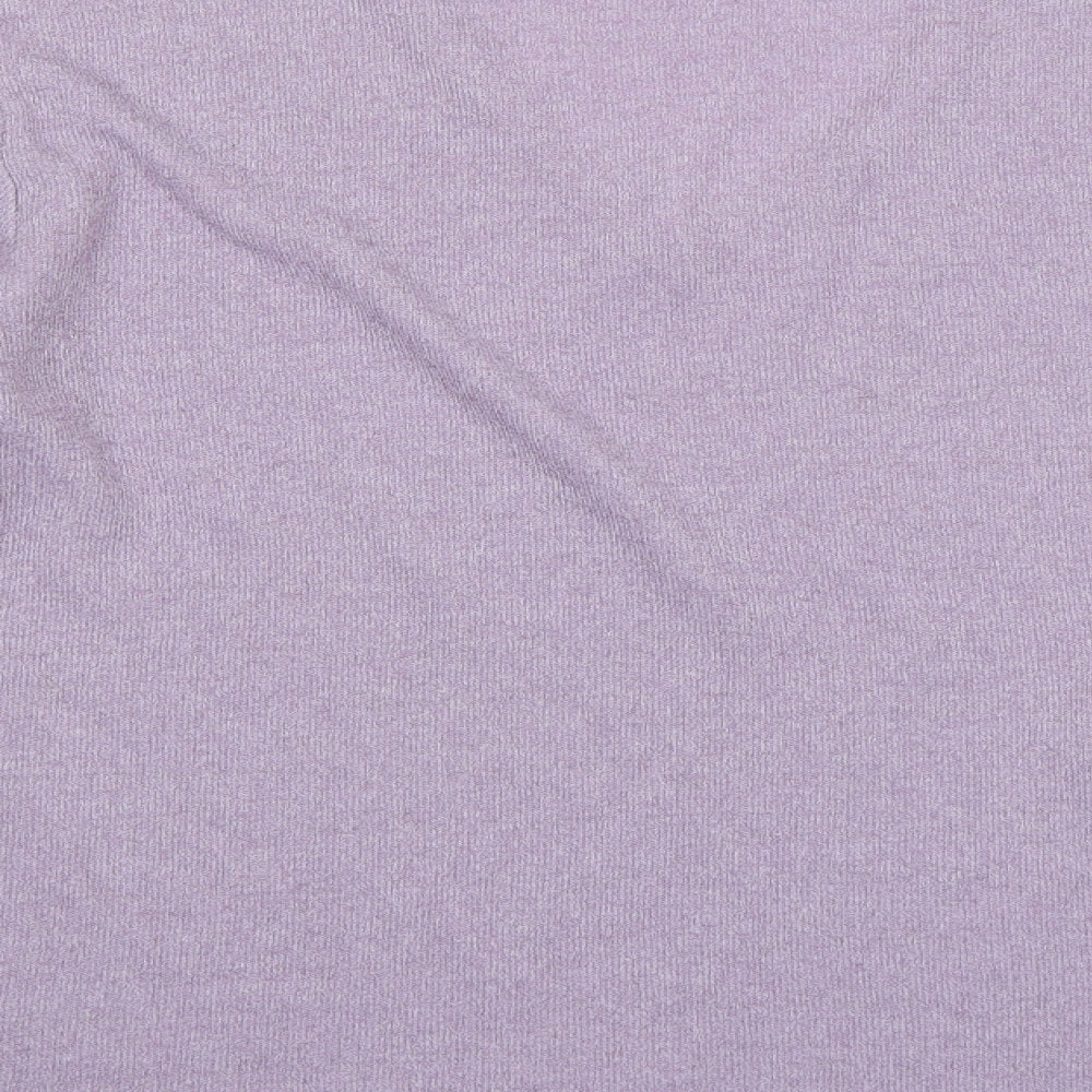 Brand and care label for Dorothy Perkins women’s purple knit jumper, size UK 16