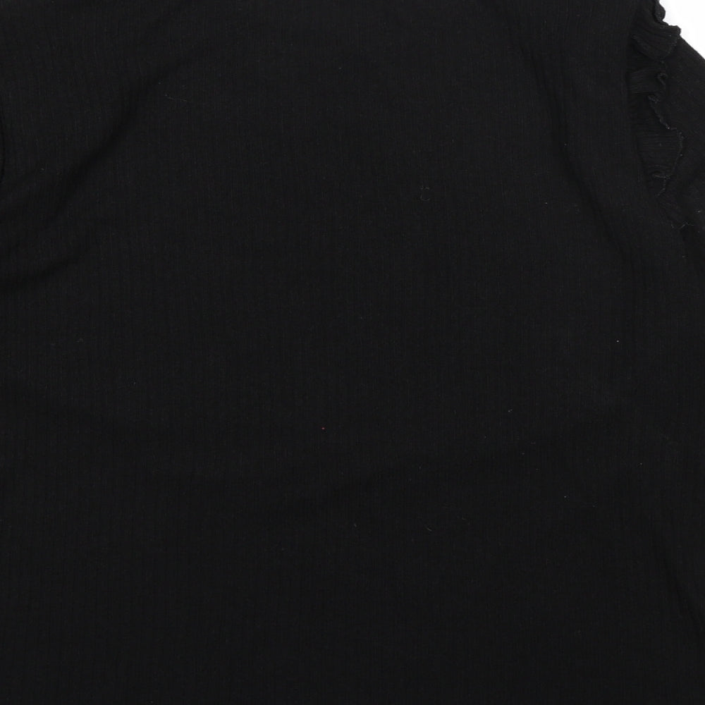Brand and care label for New Look women’s black knit jumper, size UK 14