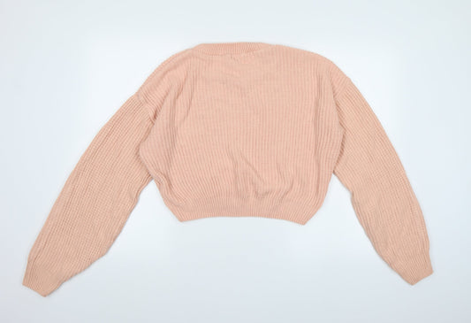 PRETTYLITTLETHING Womens Pink Knit Pullover Jumper Size M