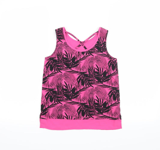 pep & Co Girls Pink Floral Basic Tank Size 8-9 Years