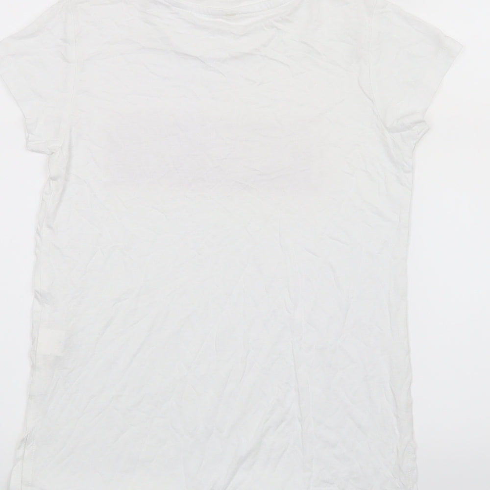 YD Girls White Basic T-Shirt Size 9-10 Years