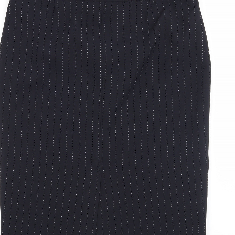 Brand and care label for yen women’s blue straight & pencil skirt, size UK 14