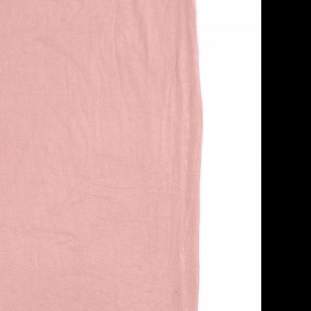 Brand and care label for Topshop women’s pink straight & pencil skirt, size UK 10