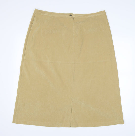 Plus Collection Womens Yellow A-Line Skirt Size 22