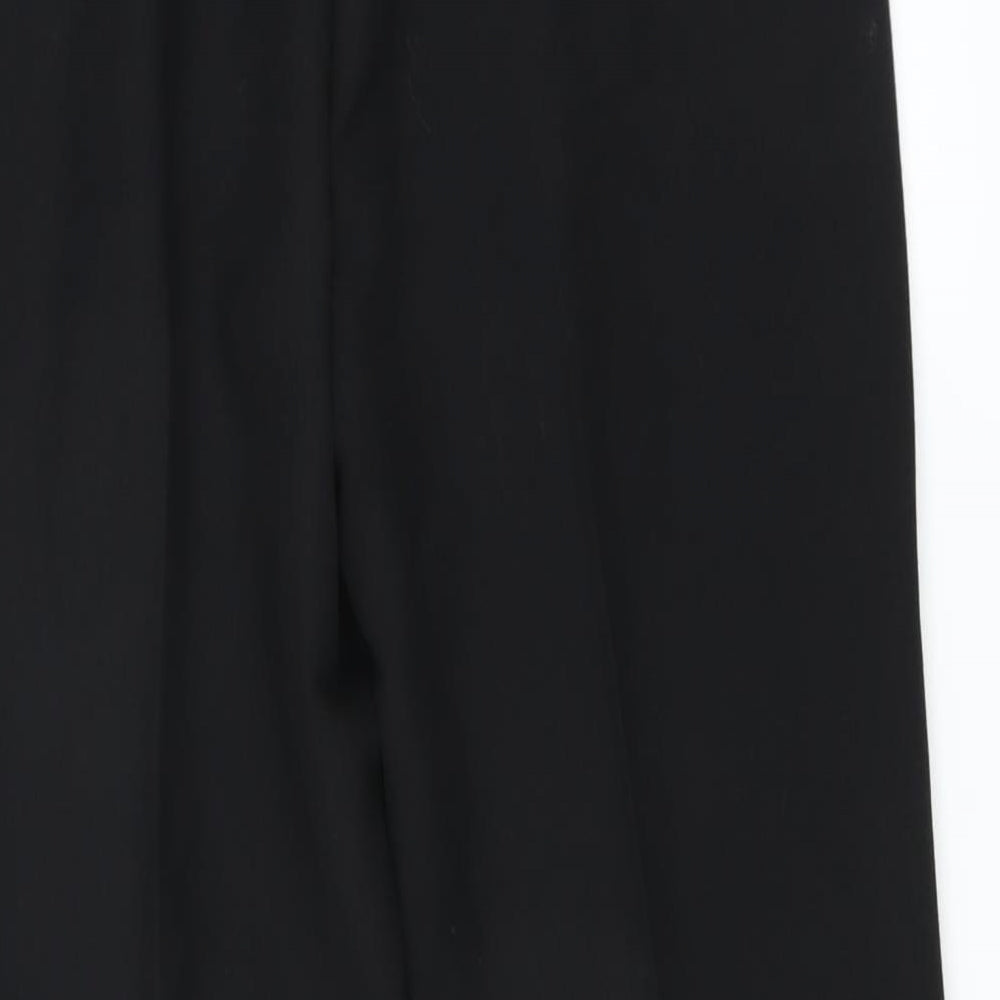 Brand and care label for Preworn women’s black trousers, size UK 10, 27-inch leg