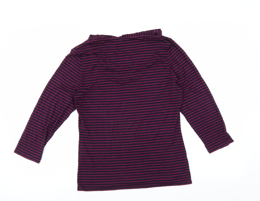 Phase Eight Womens Purple Striped Basic Blouse Size 14