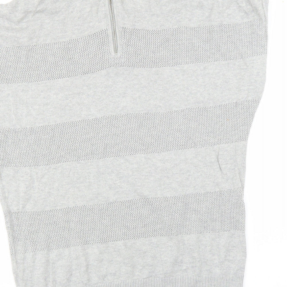 Brand and care label for Warehouse women’s grey jumper, size UK 10
