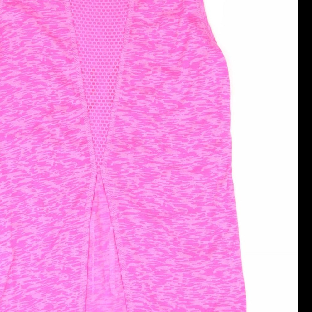 Brand and care label for miss evie girls’ pink basic tank, size 11-12, years