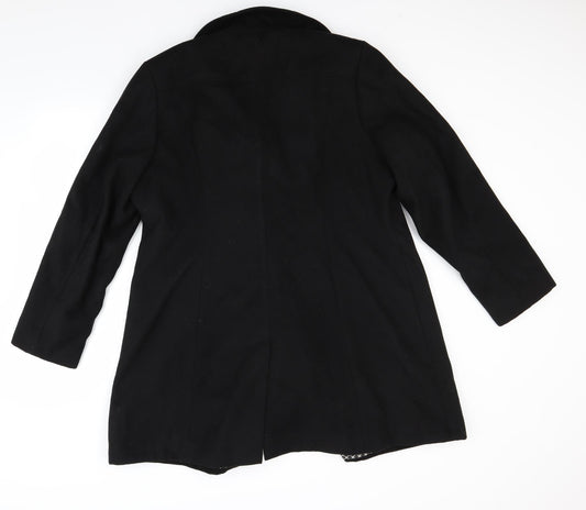 marks Womens Black Overcoat Coat Size 10