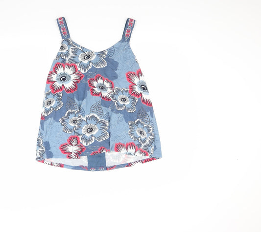 NEXT Womens Blue Floral Basic Tank Size 8
