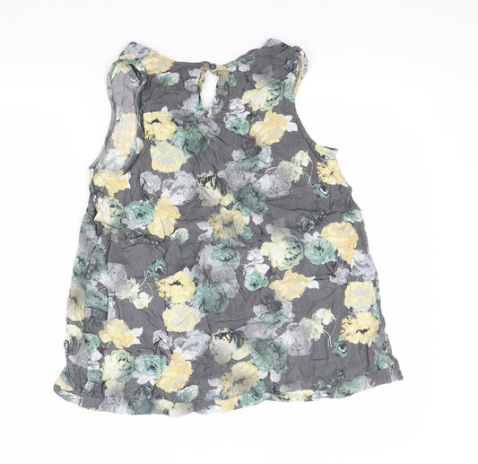 NEXT Womens Grey Floral Basic Tank Size 8