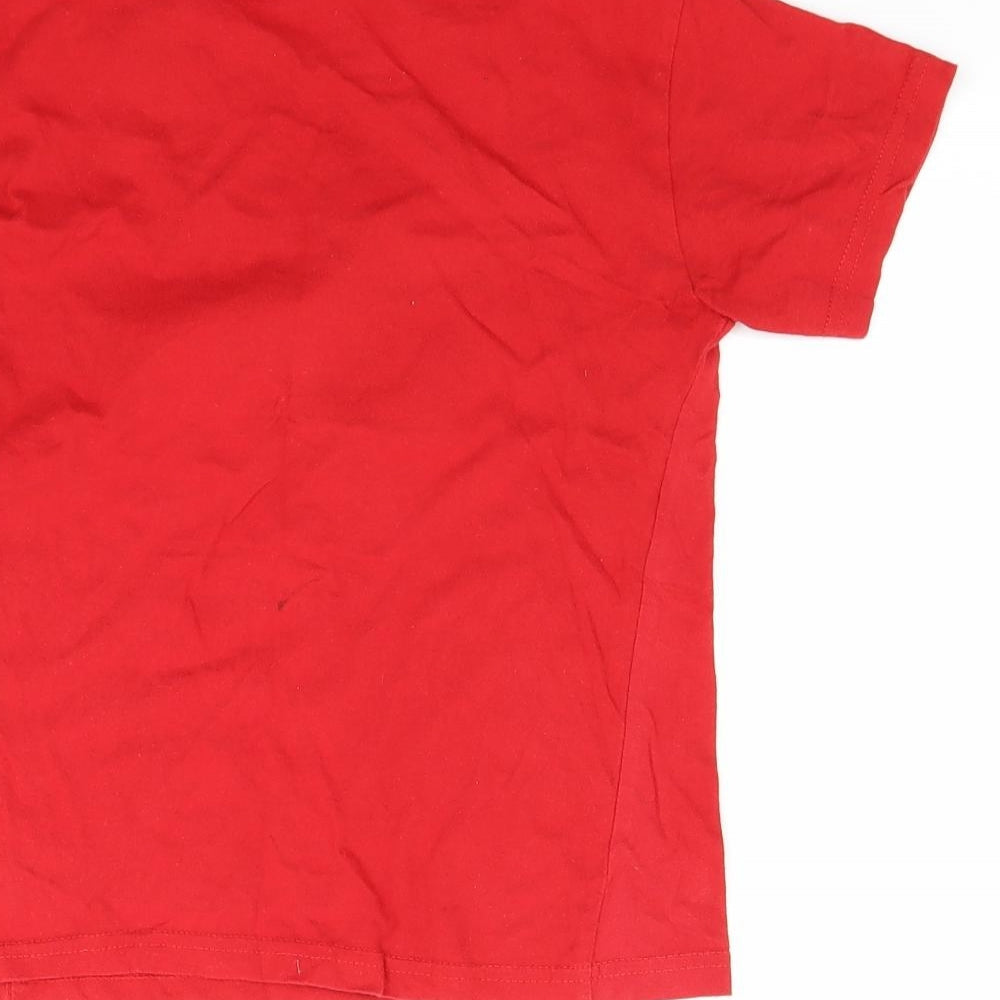 Brand and care label for anbor boys’ red pullover t-shirt, size 7-8, years - paw patrol
