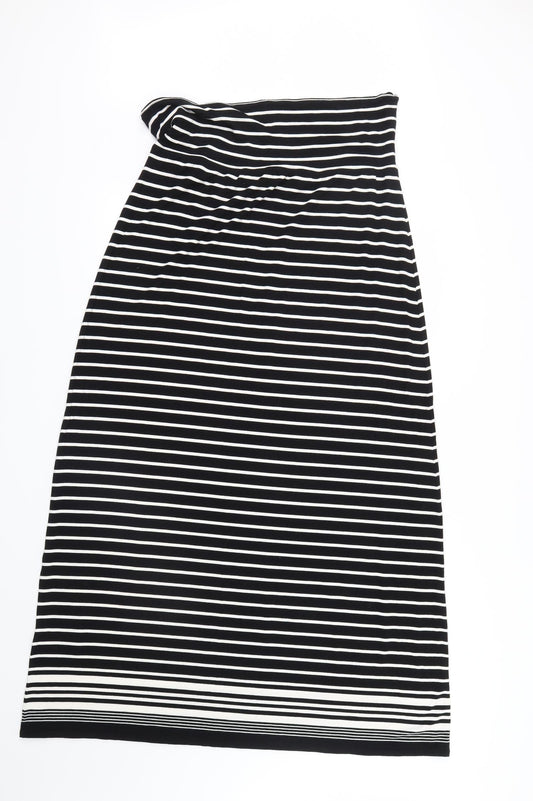 Max Studio Womens Black Striped T-Shirt Dress Size L