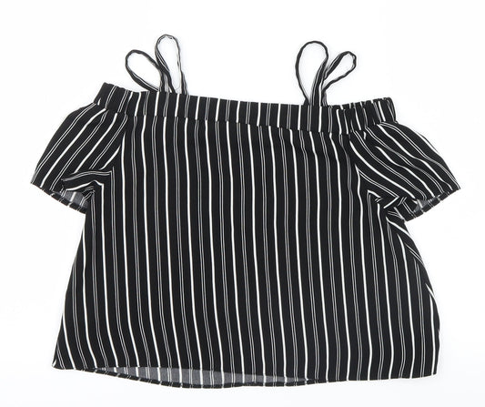 Primark Girls Black Striped Basic Casual Size 10-11 Years