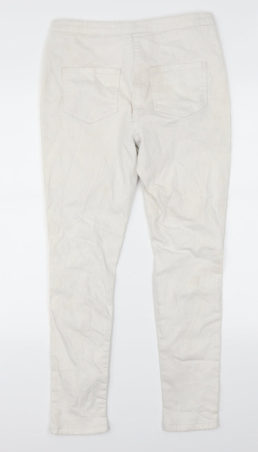 Parisian Womens White Denim Straight Jeans Size 12 L26 in