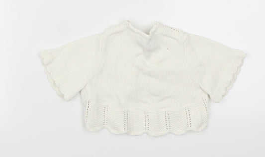 Gap Girls White Cardigan Jumper Size 6-9 Months