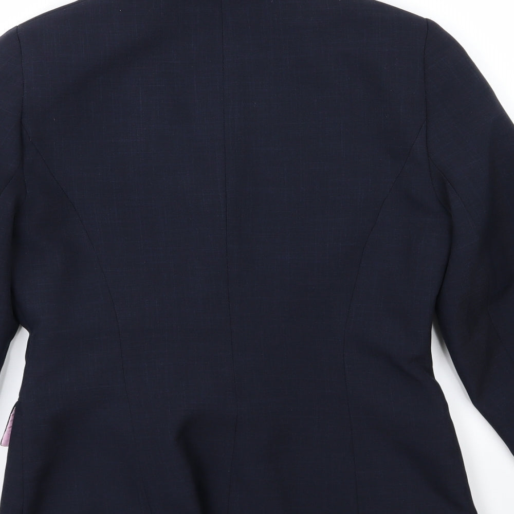 Brand and care label for NL Collection women’s blue jacket suit jacket, size UK 10