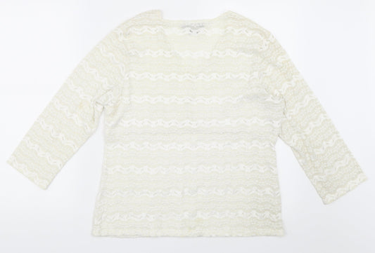 Notations Womens Ivory Basic Blouse Size XL