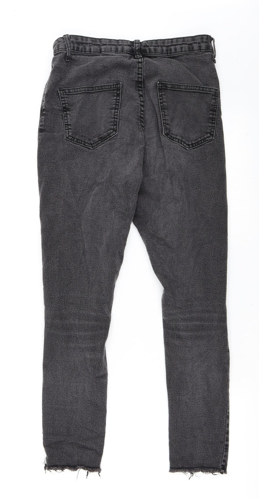 Boohoo Womens Black Denim Skinny Jeans Size 10 L26 in