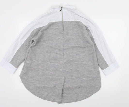 Bebe Plus Womens Grey Basic Blouse Size L