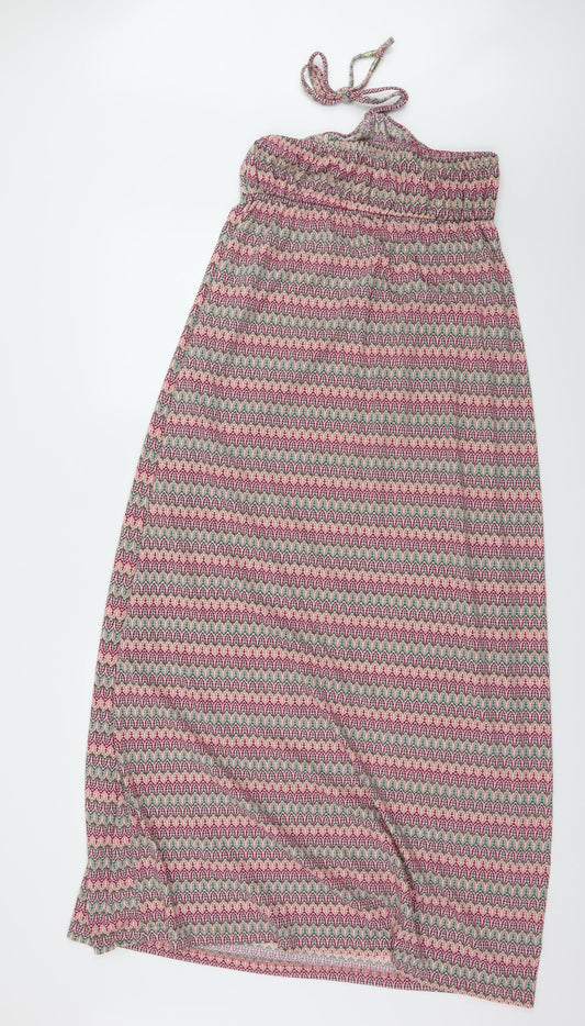 Preworn Womens Pink Geometric Jersey Maxi Size M