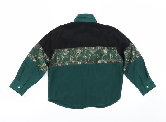 el norte no Boys Green Geometric Button-Up Size L
