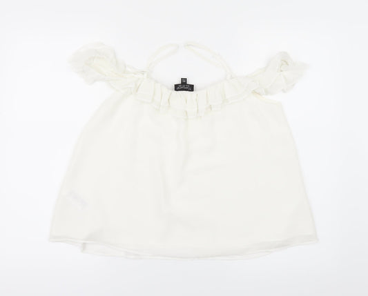 Topshop Womens White Tunic Blouse Size 12