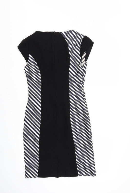 Collection London Womens Black Geometric Pencil Dress Size 8