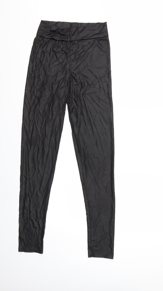 PRETTYLITTLETHING Womens Black Capri Leggings Size 12 L28 in
