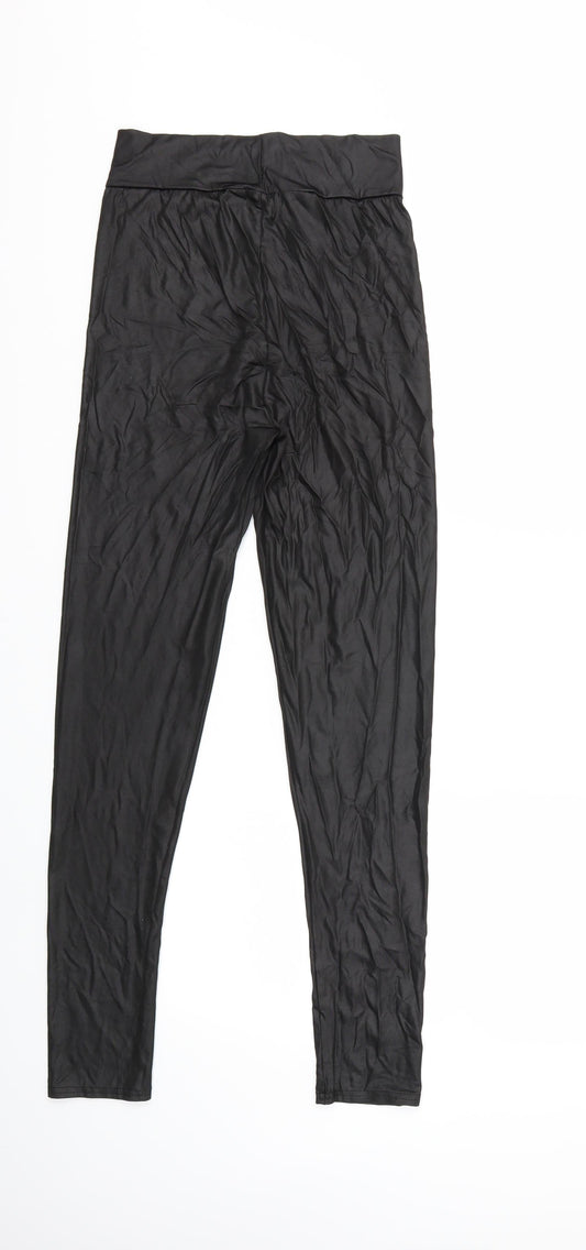 PRETTYLITTLETHING Womens Black Capri Leggings Size 12 L28 in