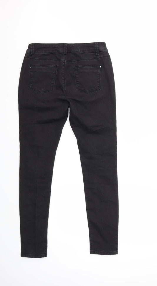 Dunnes Stores Womens Black Denim Skinny Jeans Size 10 L28 in