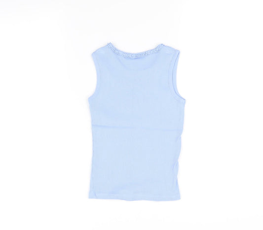 George Girls Blue Basic T-Shirt Size 6 Years