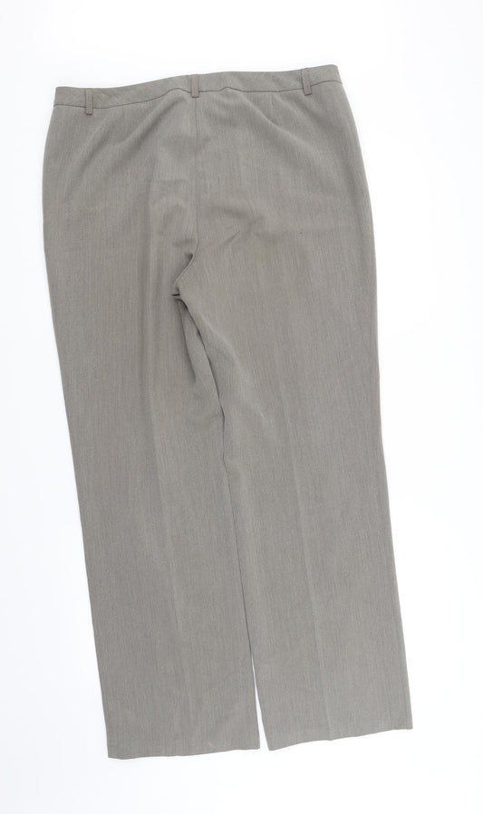 m&s Womens Grey Trousers Size 14 L33 in
