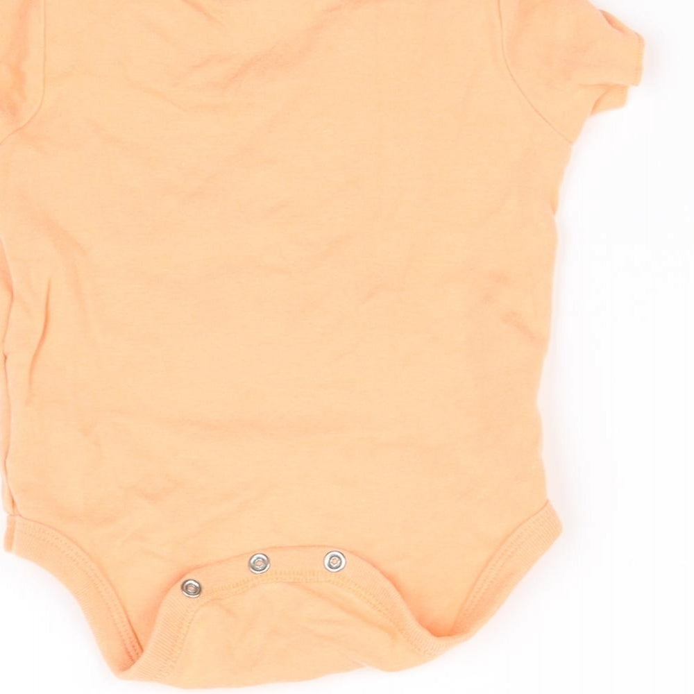 Brand and care label for Gap Orange Basic T-Shirt, size 3-6, Months
