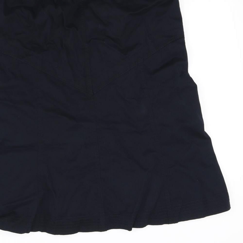 Brand and care label for weekend women’s black flare skirt, size L