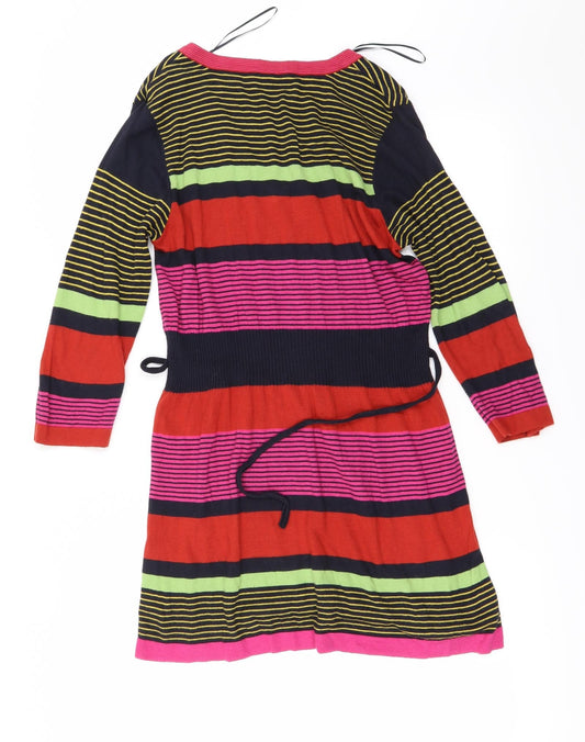 Per Una Womens Red Striped A-Line Size 14