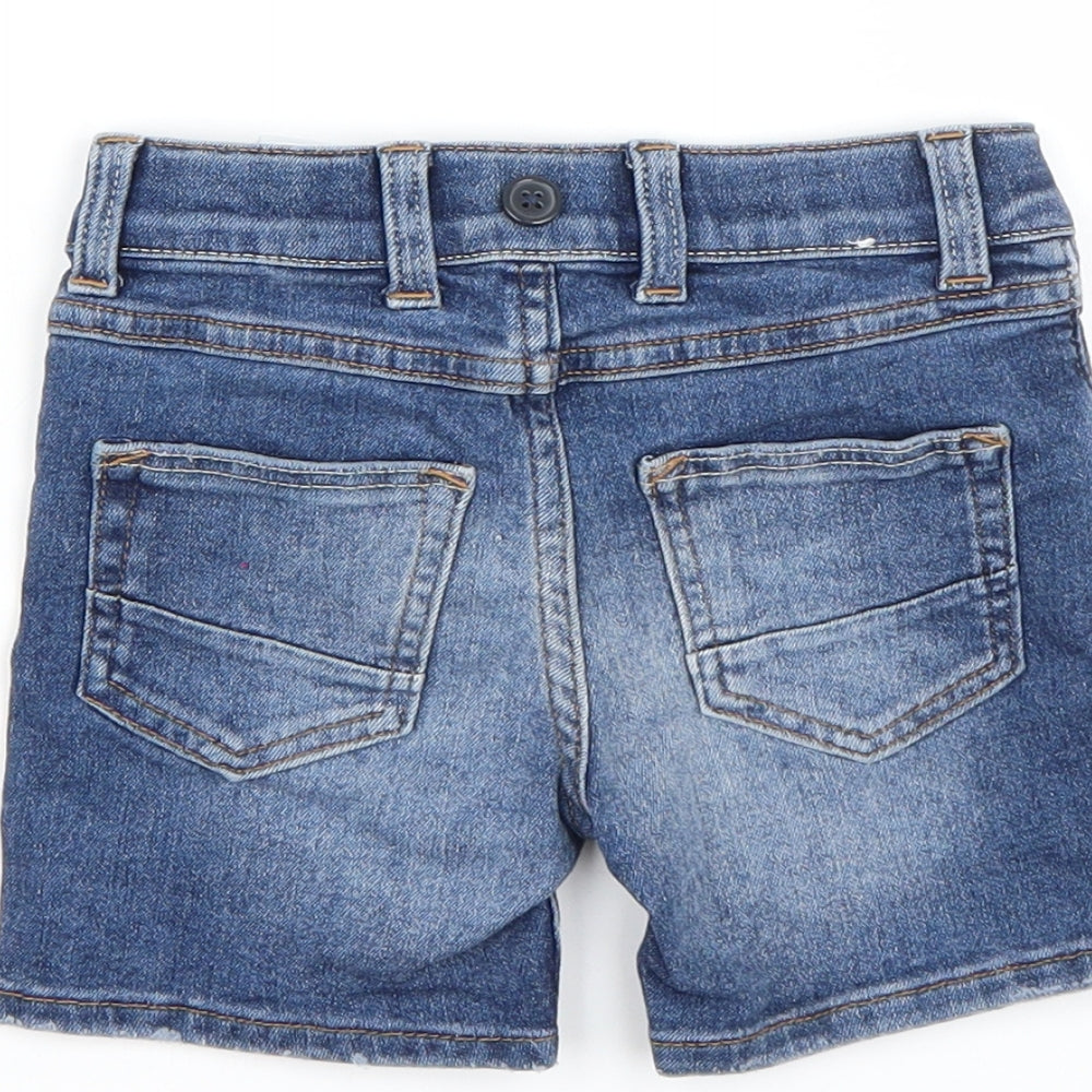 Brand and care label for &Denim boys’ blue bermuda shorts, size 2, years