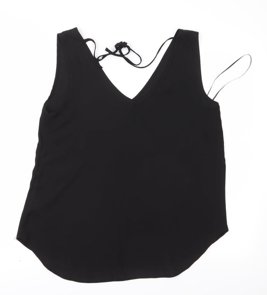 Preworn Womens Black Basic Blouse Size 12