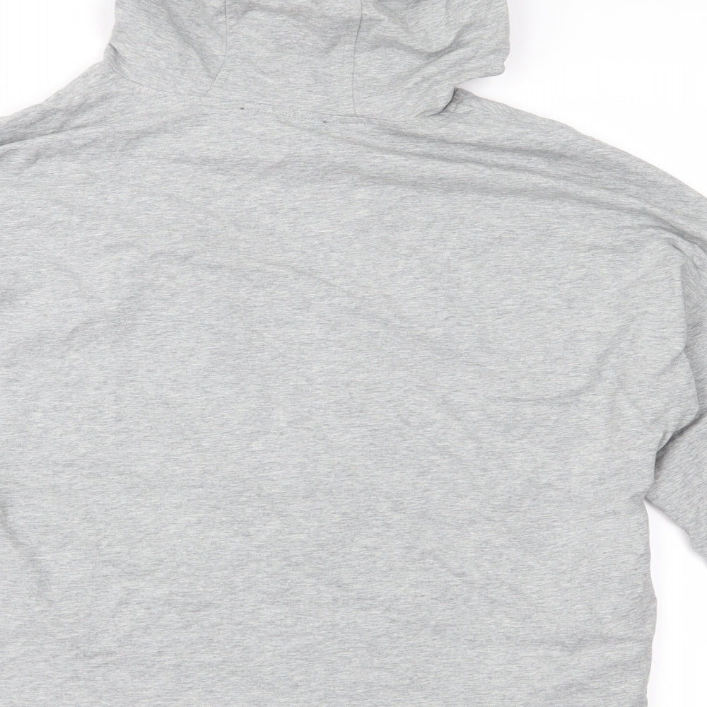 Brand and care label for In Vogue women’s grey jersey pullover hoodie, size S