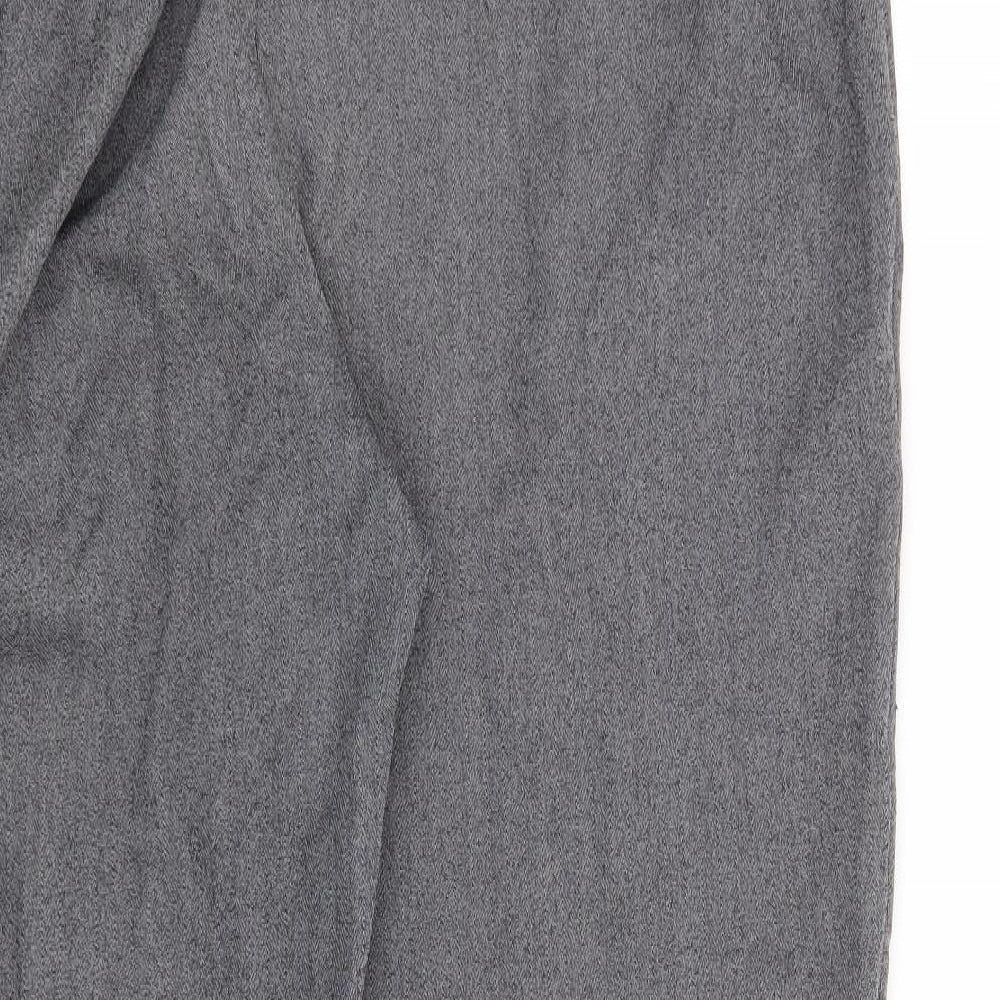Brand and care label for Preworn women’s grey trousers, size UK 18, 24-inch leg