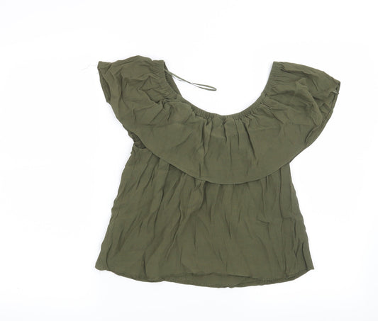 Miss Selfridge Womens Green Basic Blouse Size 10