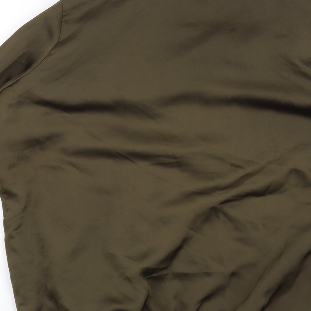 Brand and care label for New Look women’s green jacket, size UK 10