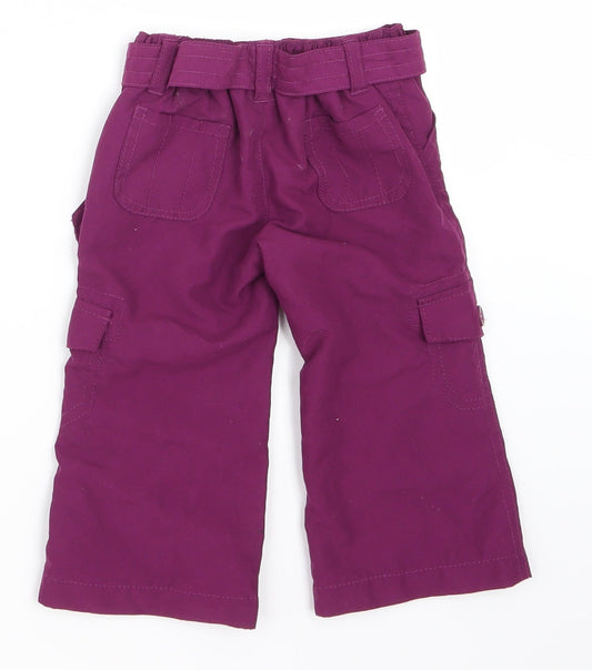 Earlydays Girls Purple Cargo Trousers Size 6-9 Months