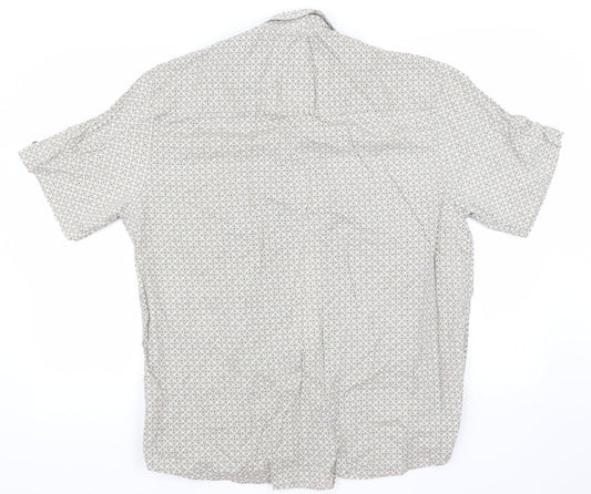 ACW85 Mens Beige Check Button-Up Size XL