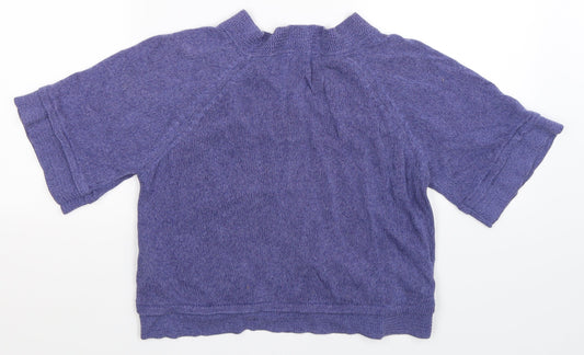 Text Womens Purple Knit Cardigan Jumper Size M