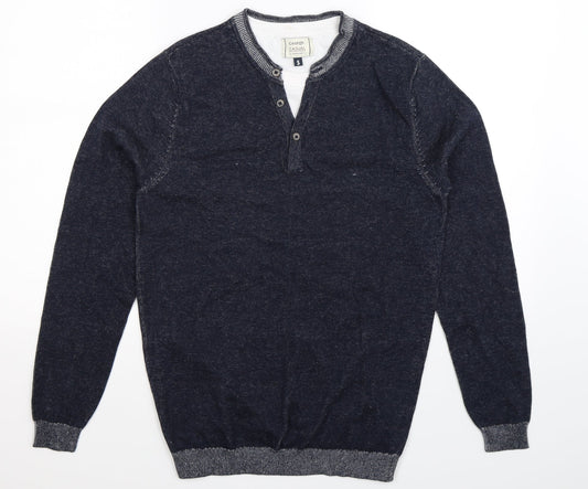 George Mens Blue Knit Pullover Jumper Size S