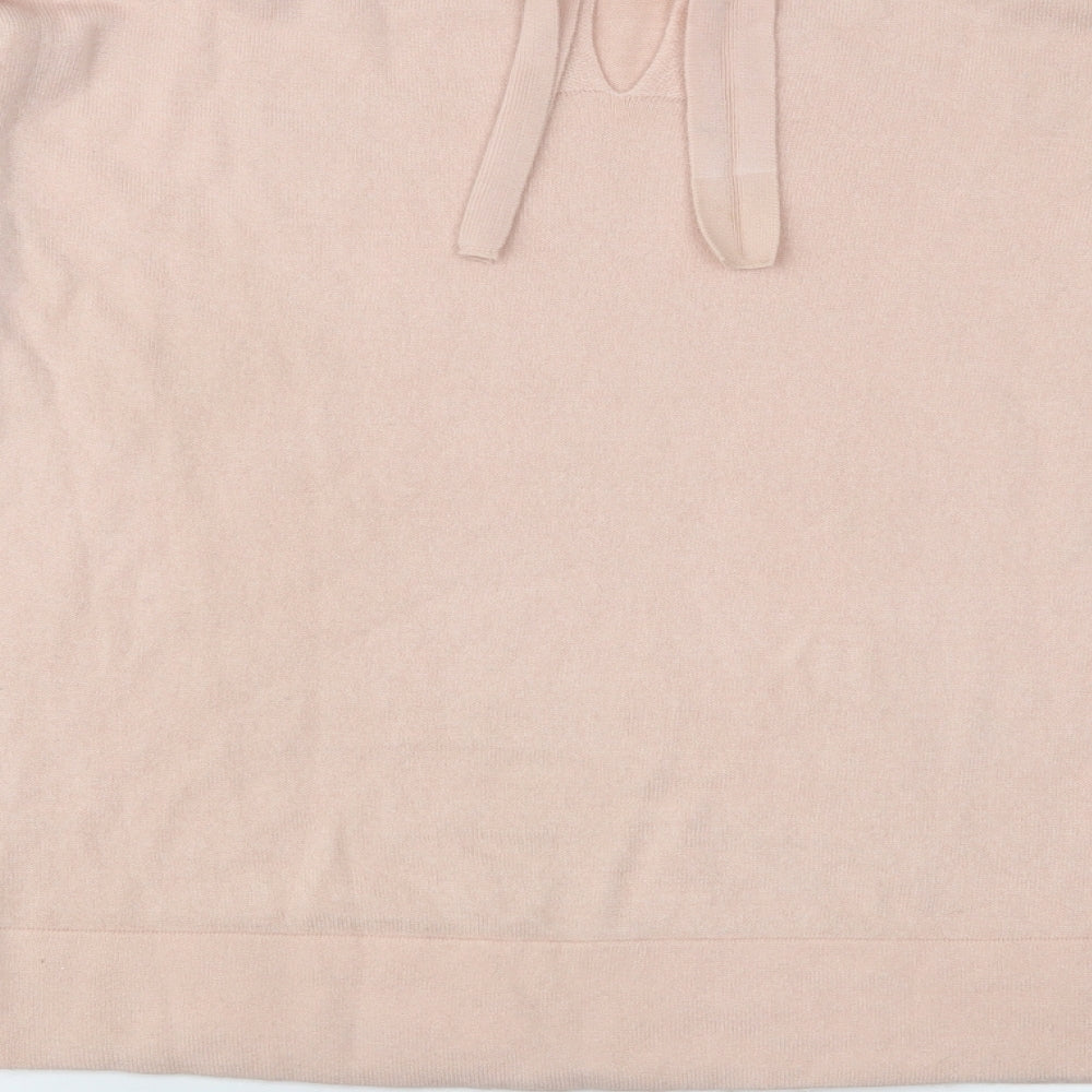 Brand and care label for RESERVED women’s pink houndstooth jumper, size L