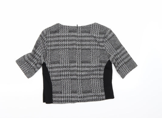 Eliane Rose Womens Black Check Basic Blouse Size S